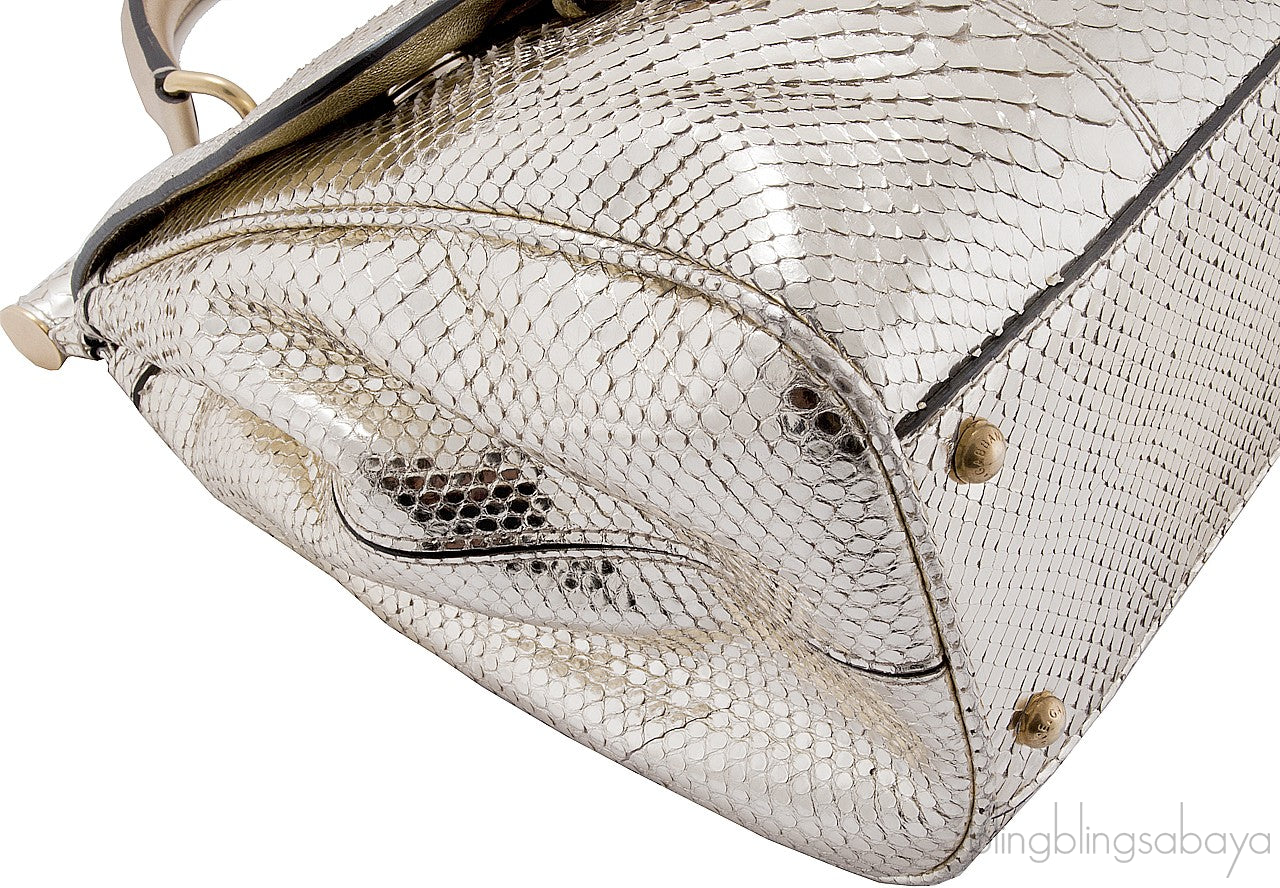 Snakeskin Miss Sicily Metallic Gold