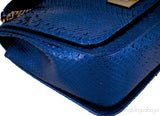 Blue Python Square Shoulder Bag