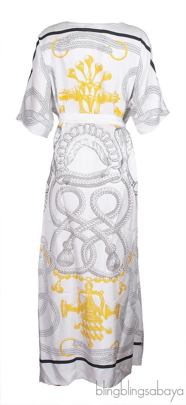 Hermes Palefroi Remix Printed Silk Caftan