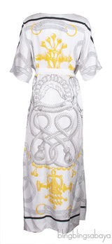 Hermes Palefroi Remix Printed Silk Caftan