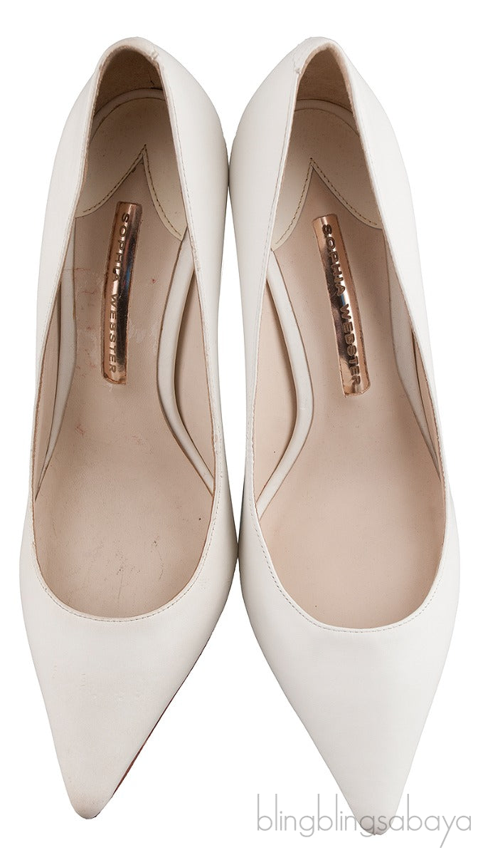 White Pointed Multicolor Crystal Heels
