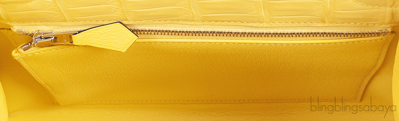 Hermes Kelly 25 Sellier Mimosa Matte Porosus Crocodile PHW