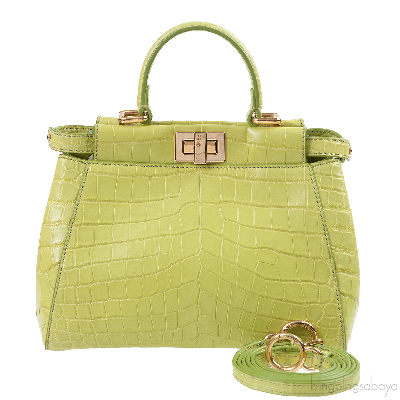 Apple Green Crocodile Mini Peekaboo