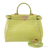 Apple Green Crocodile Mini Peekaboo