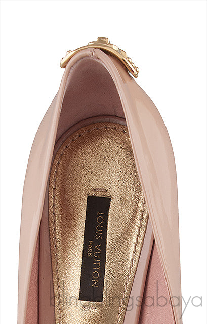 Beige Rose Round Toe Pumps