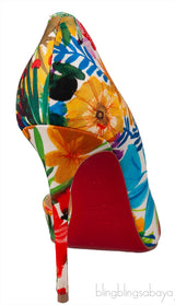 Satin Floral Iriza Pumps 100