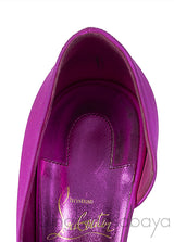 Fuchsia Satin Iriza Heels