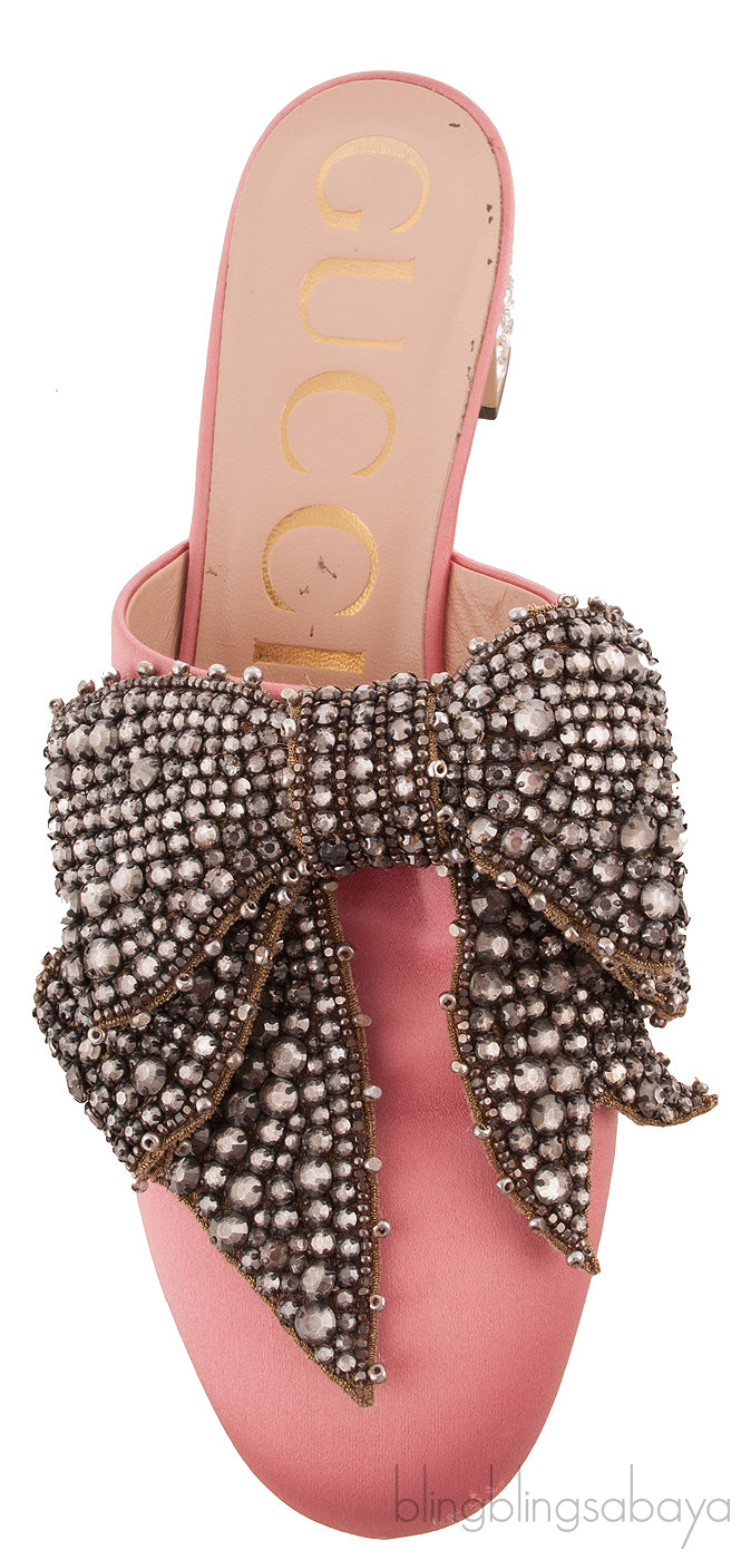 Pink Bow Crystal Vamp Mule