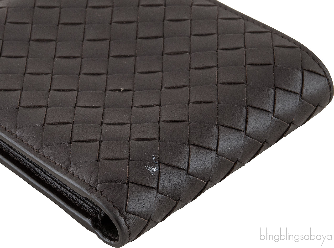 Brown Intrecciato Bi-fold Wallet