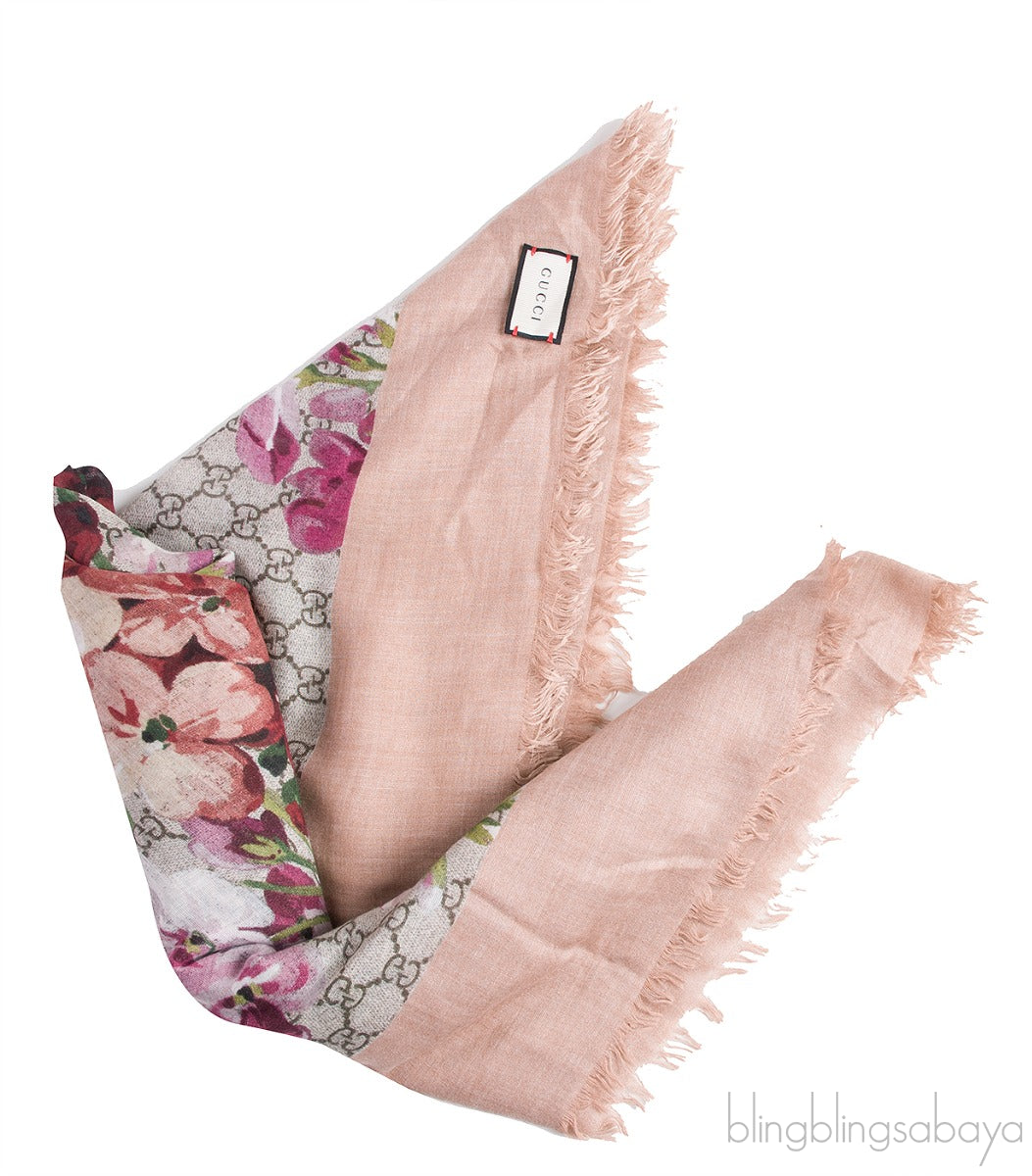 GG Floral Print Modal Silk Shawl