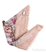 GG Floral Print Modal Silk Shawl