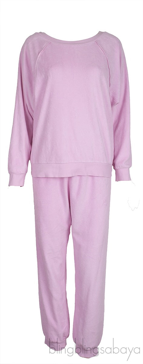 Light Pink Raglan Sweatshirt & Track Pants