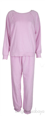 Light Pink Raglan Sweatshirt & Track Pants