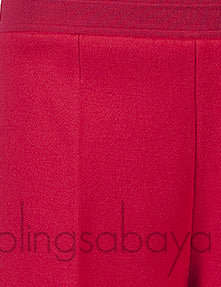 Red Stretch Knit Wide Leg Trouser