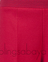 Red Stretch Knit Wide Leg Trouser