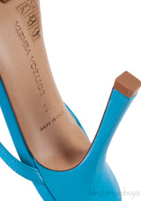 Blue Stretch Leather Sandals