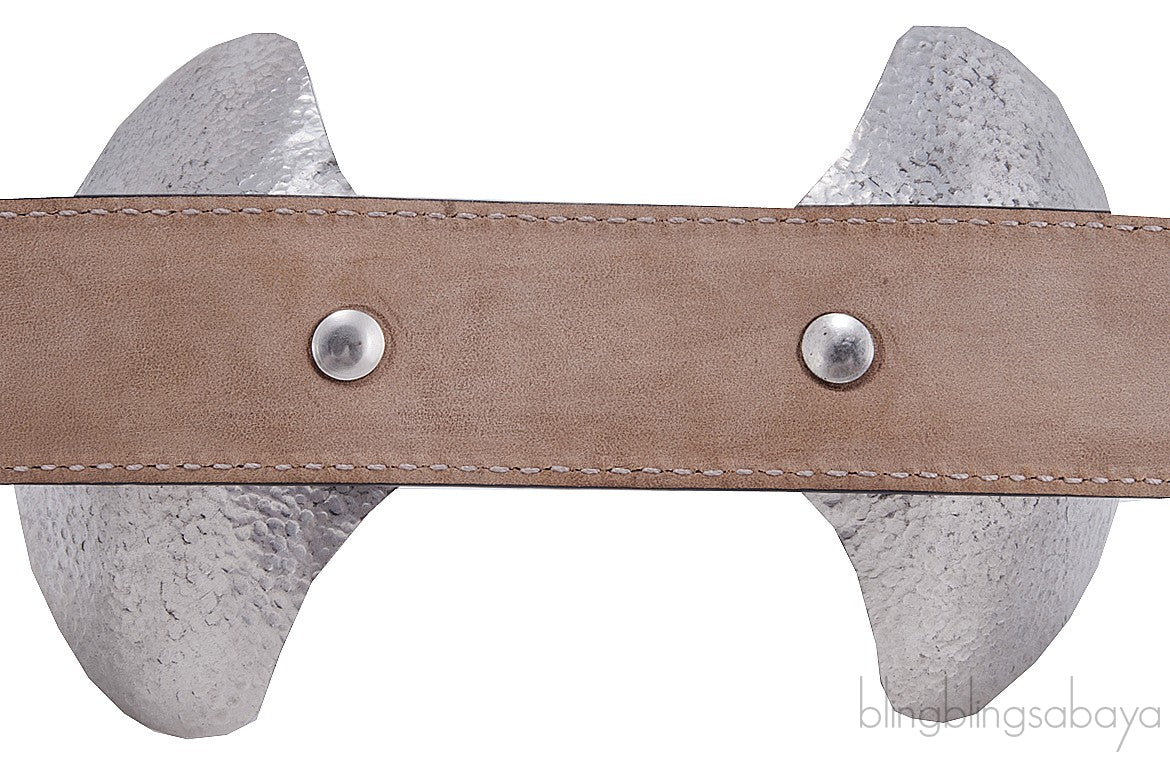 Black Sculptural Metal Bow Belt