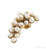 Pearl Cluster Clip Earrings