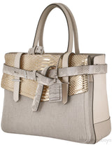 Beige Canvas Python Boxer