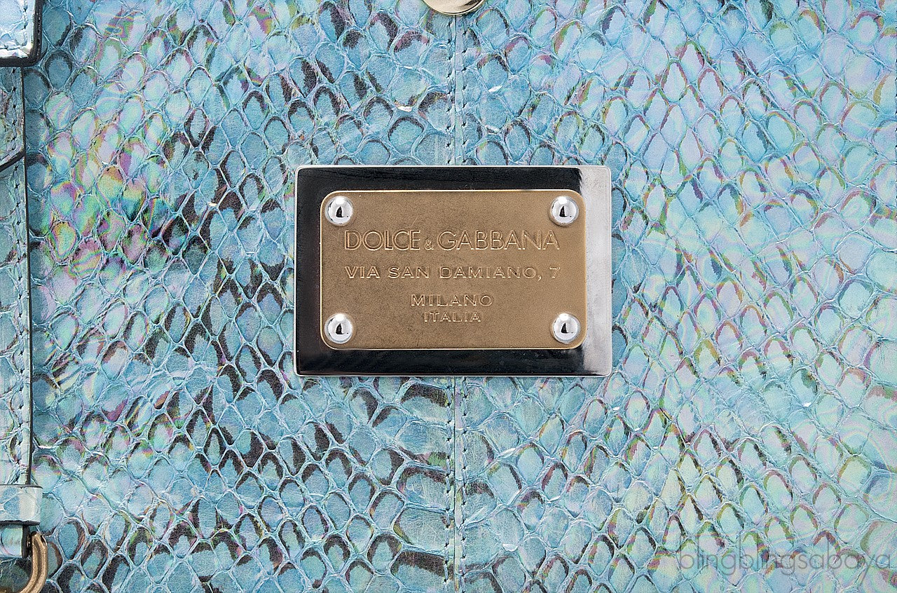 Miss Sicily Blue Watersnake Flap Bag