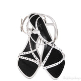 White Monogram Citizen Strappy Sandals