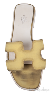 Hermes Oran Yellow Fabric Sandals
