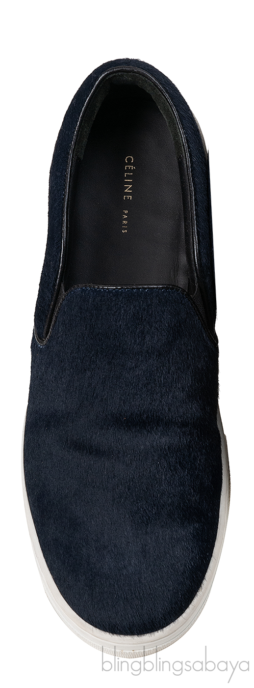 Celine Navy Blue Pony Sneakers