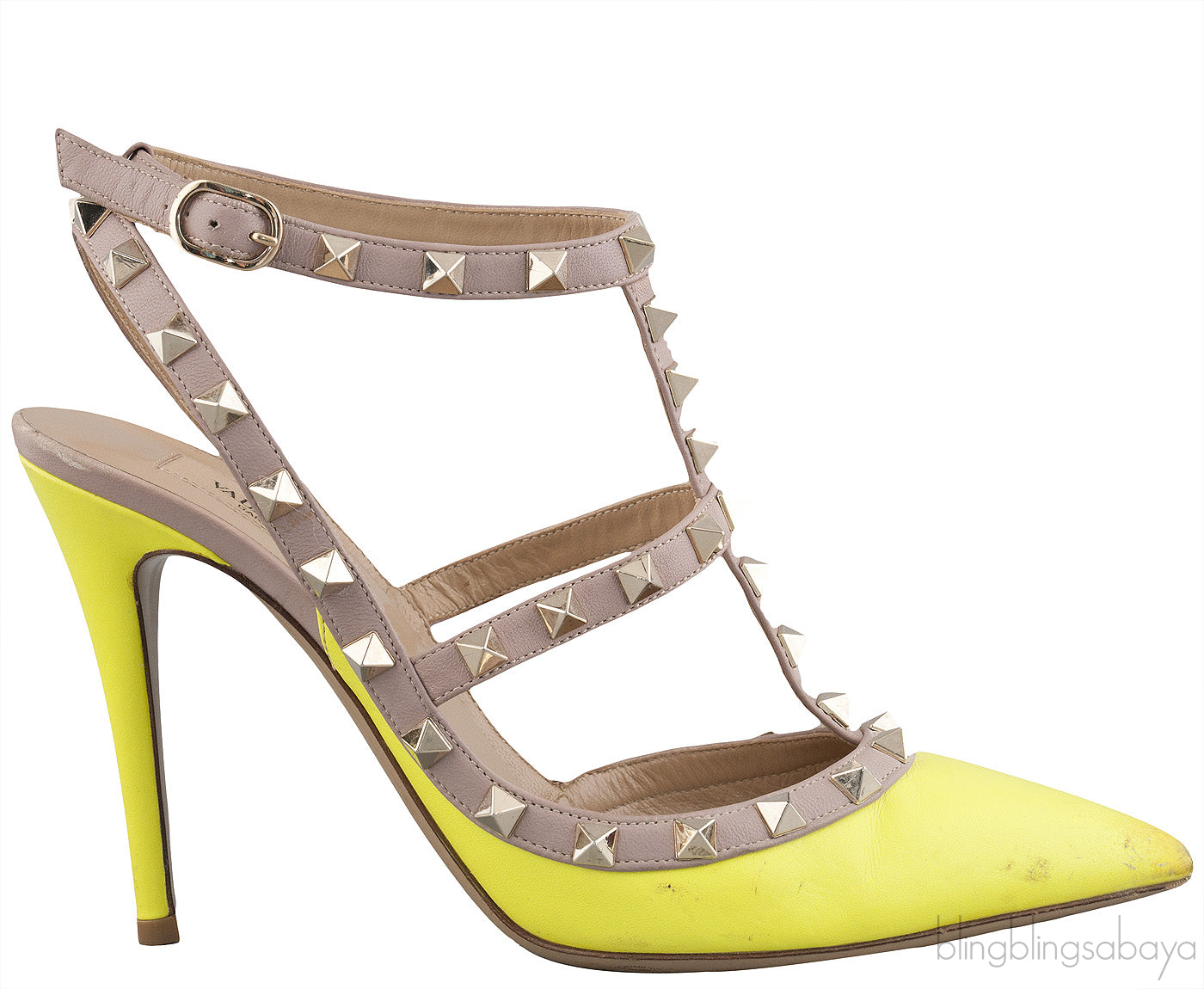 Neon Green Rockstud Pump