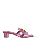 Christian Dior OR Montaigne Metallic Fuchsia Heels Slide