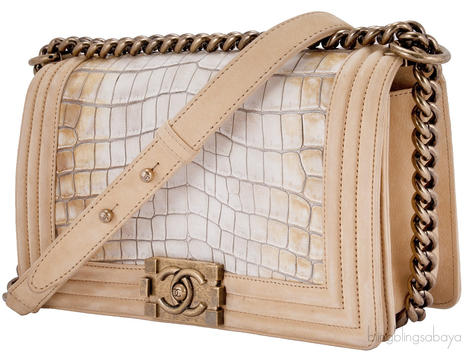 Le Boy Alligator Flap Bag