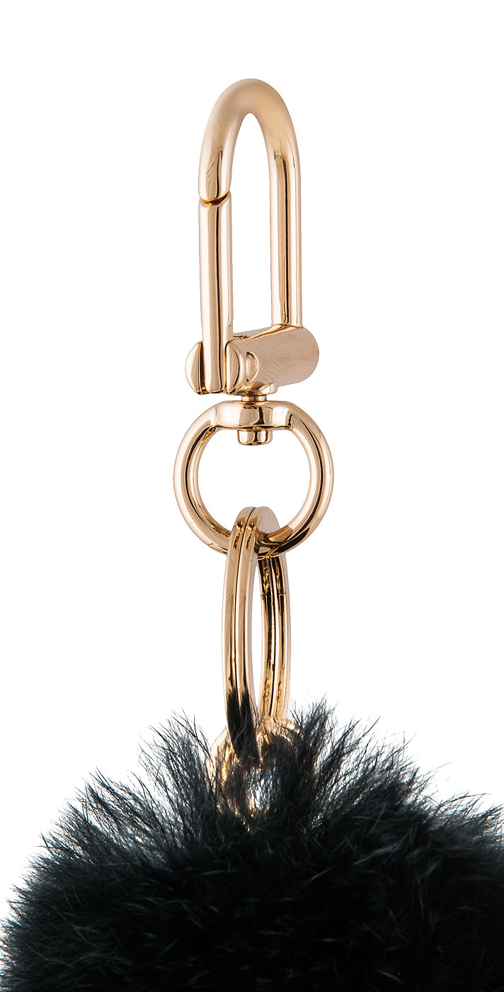 Black Fur Heart Keychain