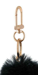 Black Fur Heart Keychain
