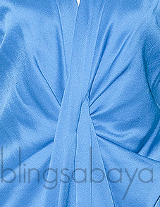 Blue Gathered Front Maxi Dress