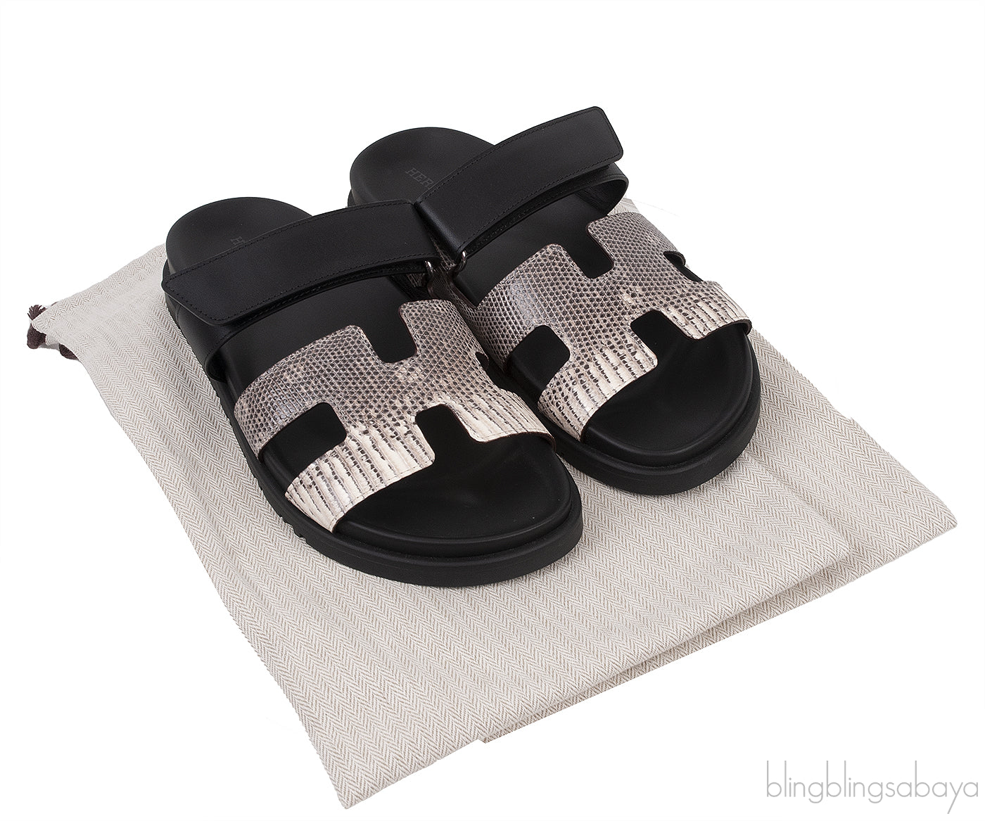 Chypre Lizard Ombre Noir Sandals