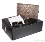 WOC Gold Silver Quilted Python Bag