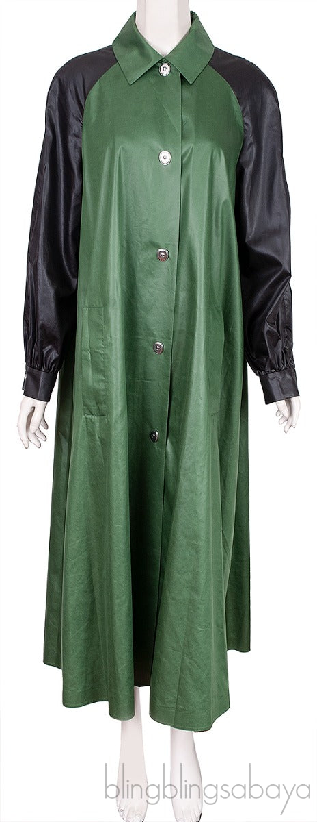Black & Green Polyester Dress