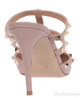 Nude Matte Rockstud Pointed Toe Mule