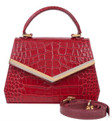 Leia Red Croc Print Mini Bag