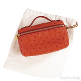 Mini L14 Rust Ostrich Pouch