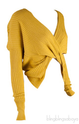 Yellow Mustard Knitted Long Sleeve Top