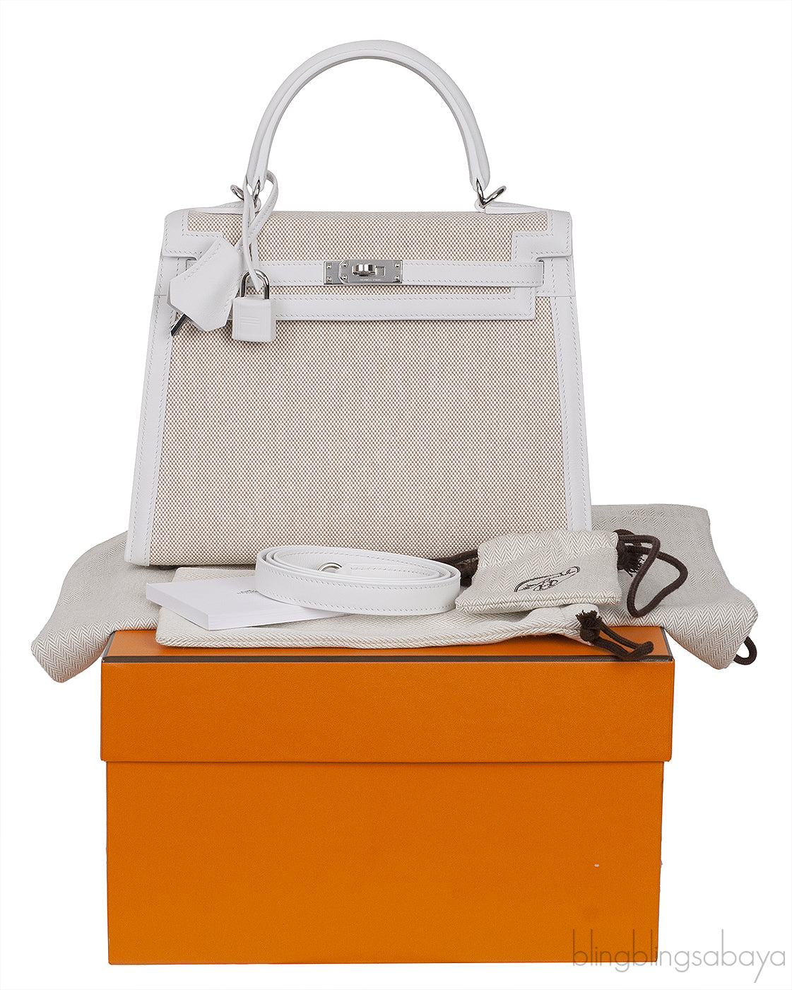 Kelly 25 New White Swift Ecru Beige Toile H PHW