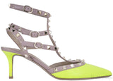 Lime Rockstuds Leather Pump