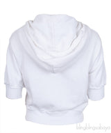 White Reverse Embroiderie Bear Hoodie