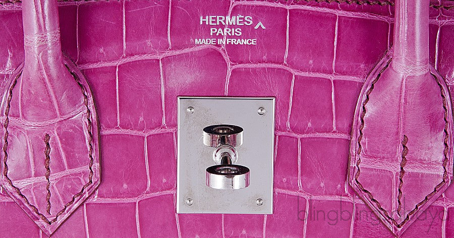 Birkin 30 Fuschia Pink Crocodile