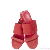 Hermes Suede Red Coral Sandals