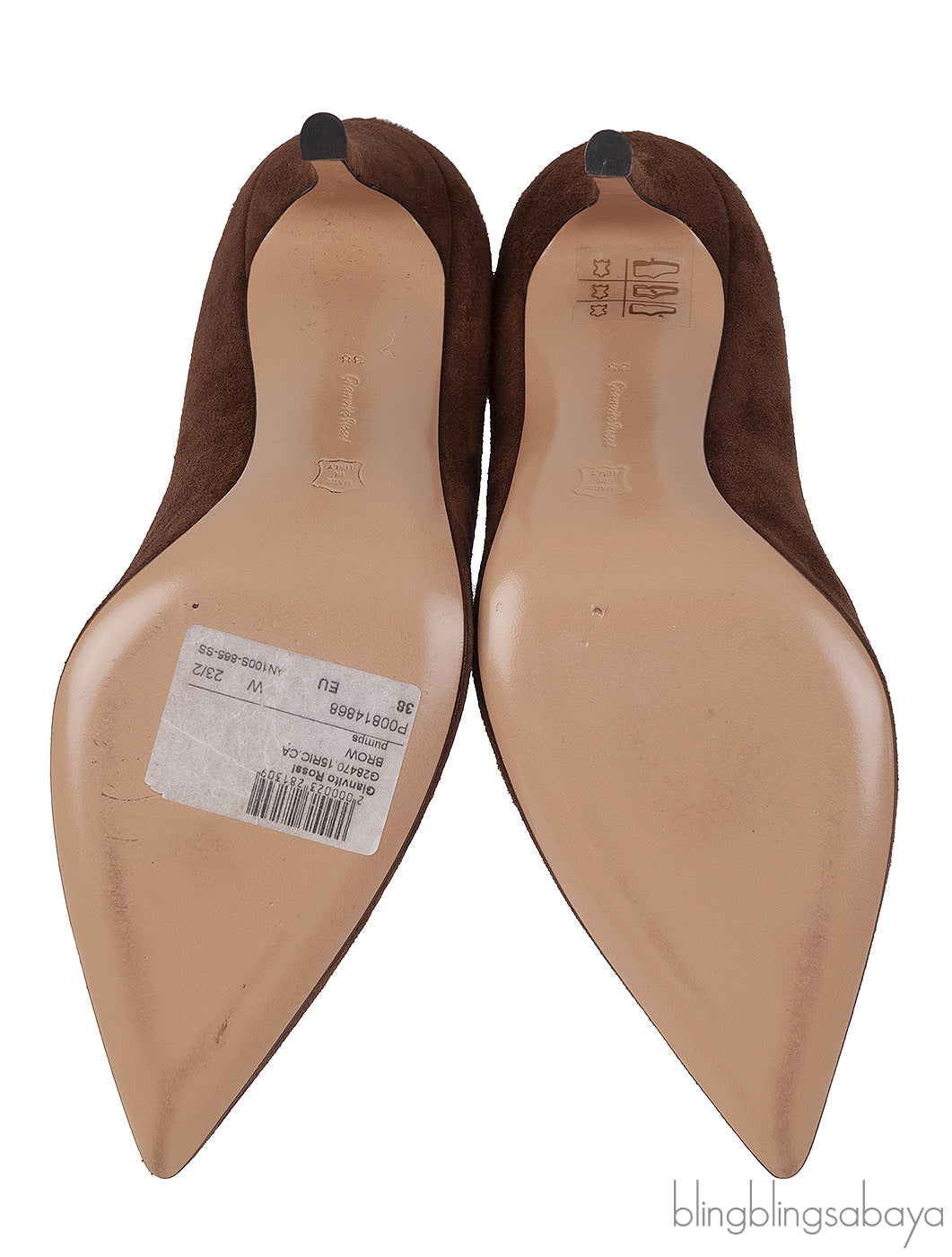 Brown Suede Pointed Toe Heels