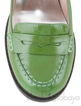 Green Patent Loafer Heels