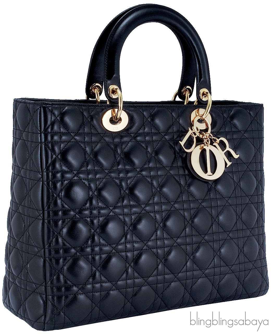 Lady Dior Large Black Quilted Bag