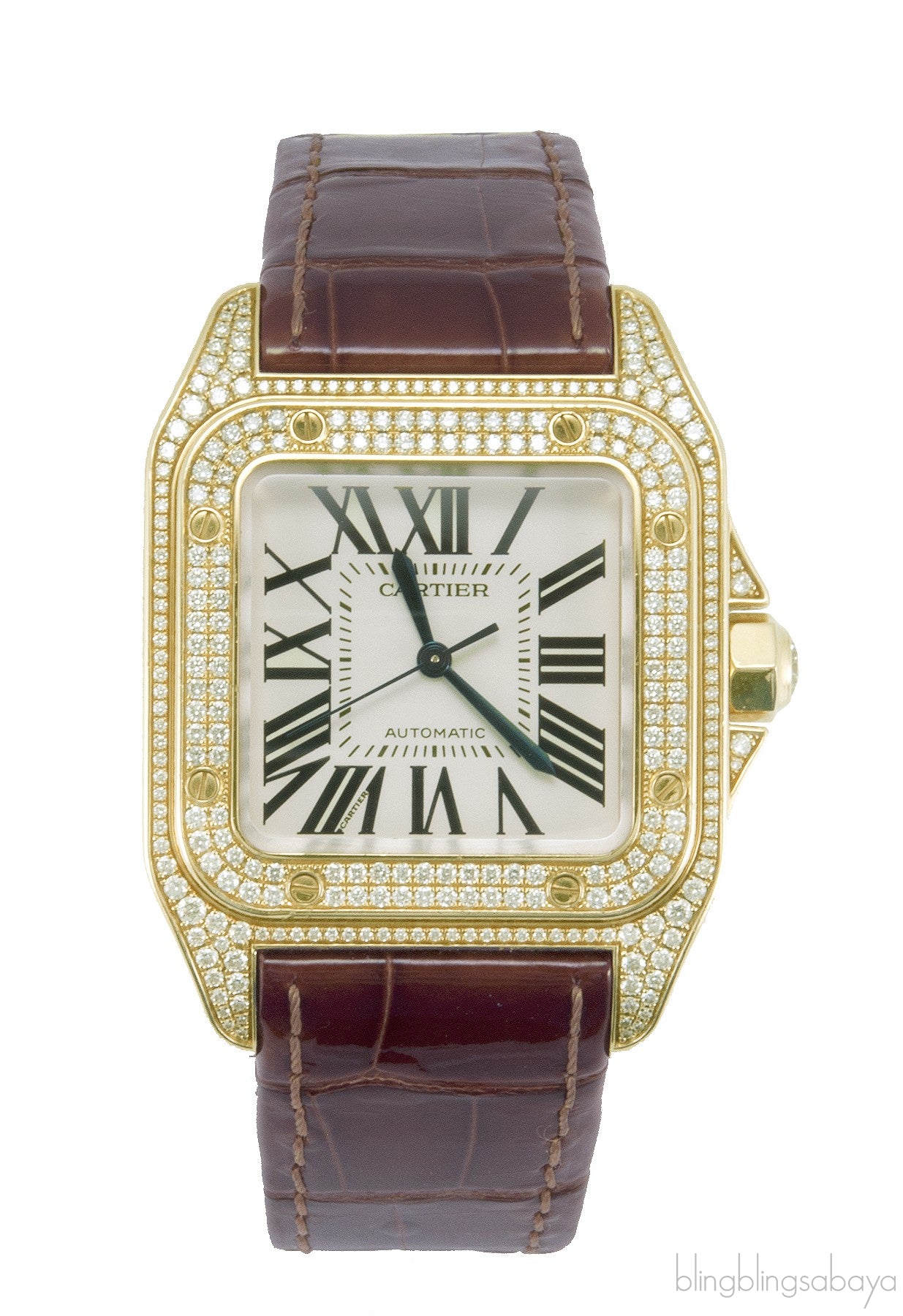 Santos 100 Gold Diamond Watch