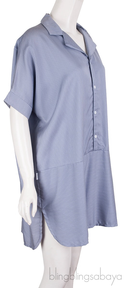 Grey Stripes Sleepwear Top